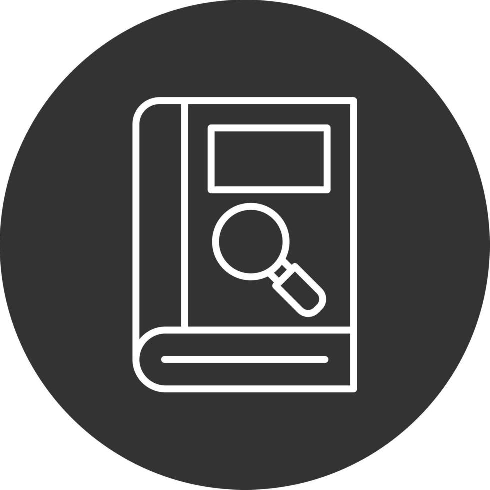 Search Book Line Inverted Icon vector