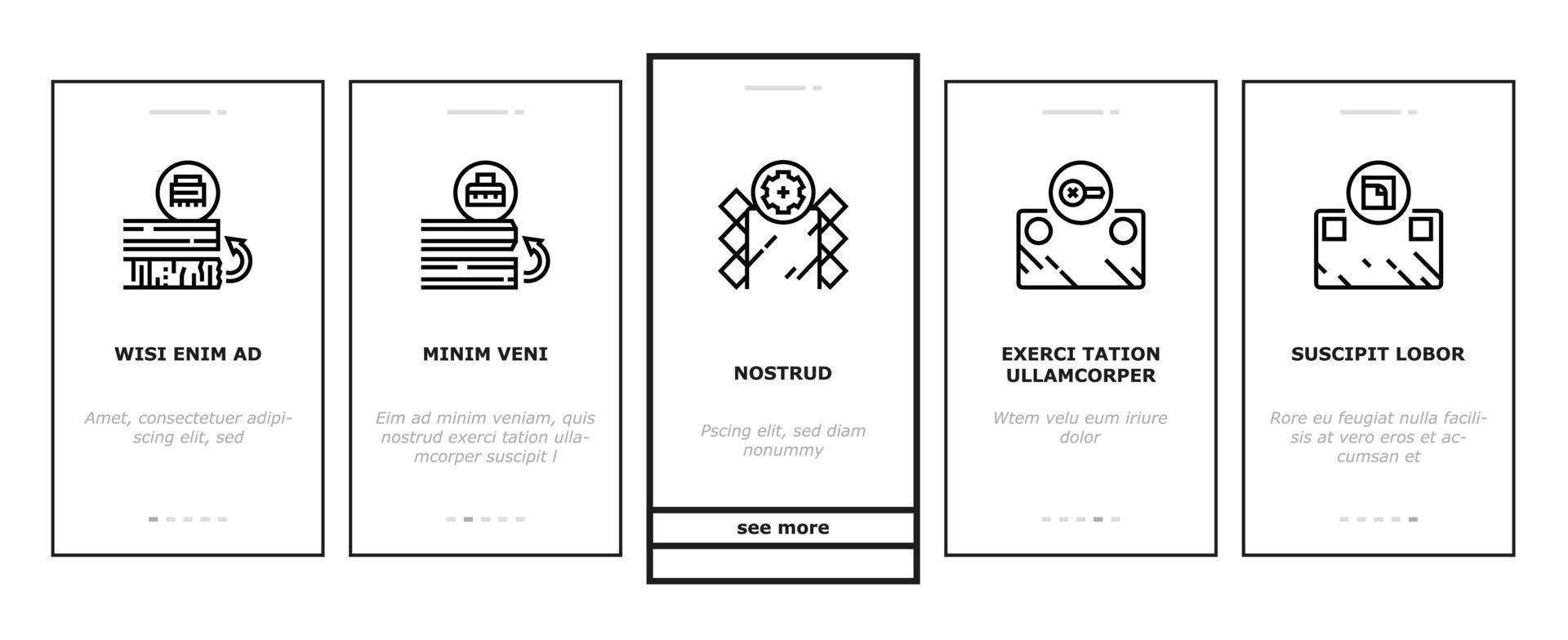 Mirror Installation Onboarding Icons Set Vector