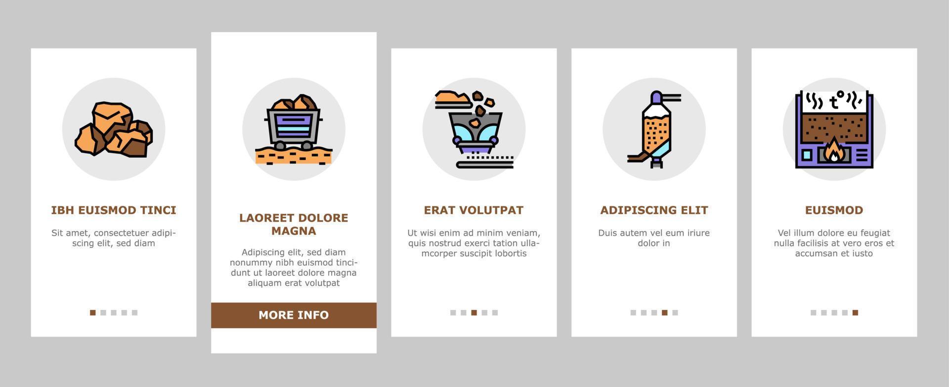 Aluminium Production Onboarding Icons Set Vector