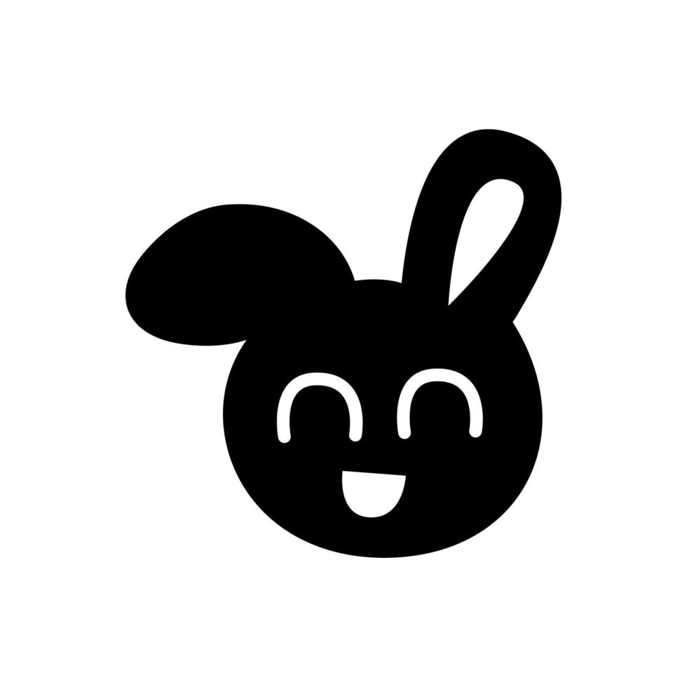Vector illustration of Usagi rabbit smile face on white background.
