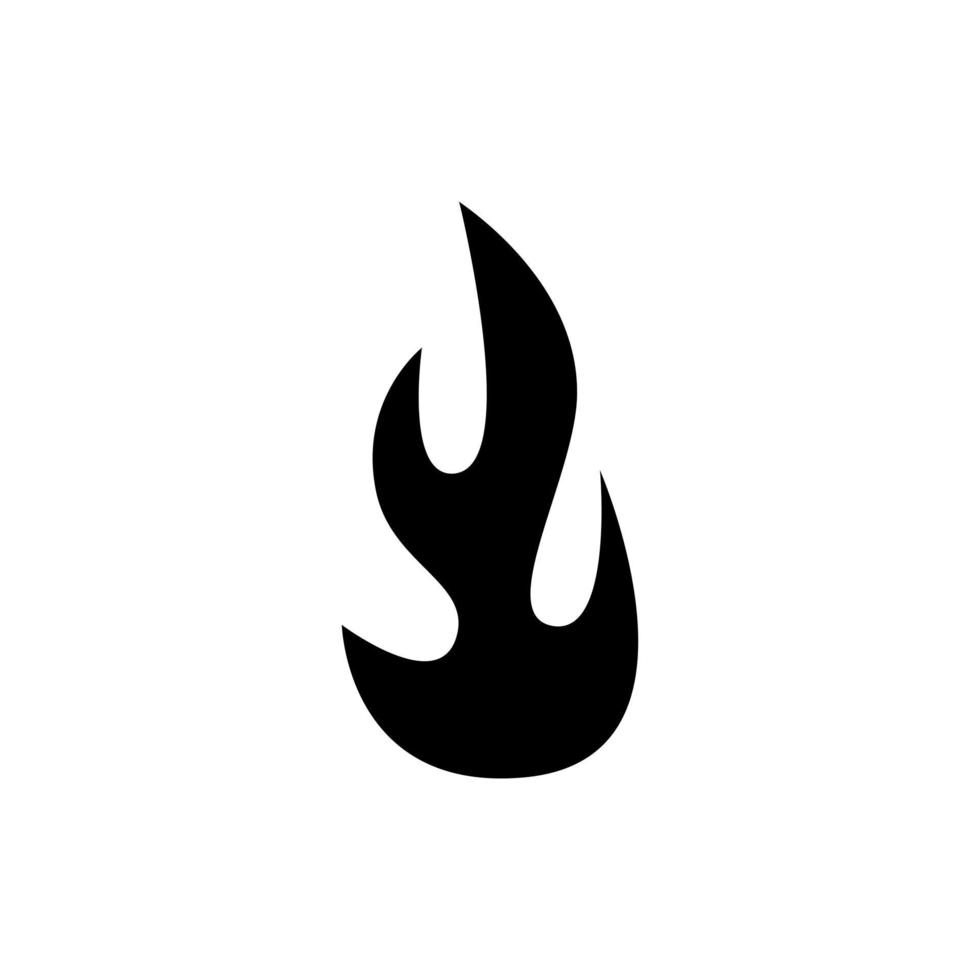 Vector illustration of simple fire silhouette on white background.