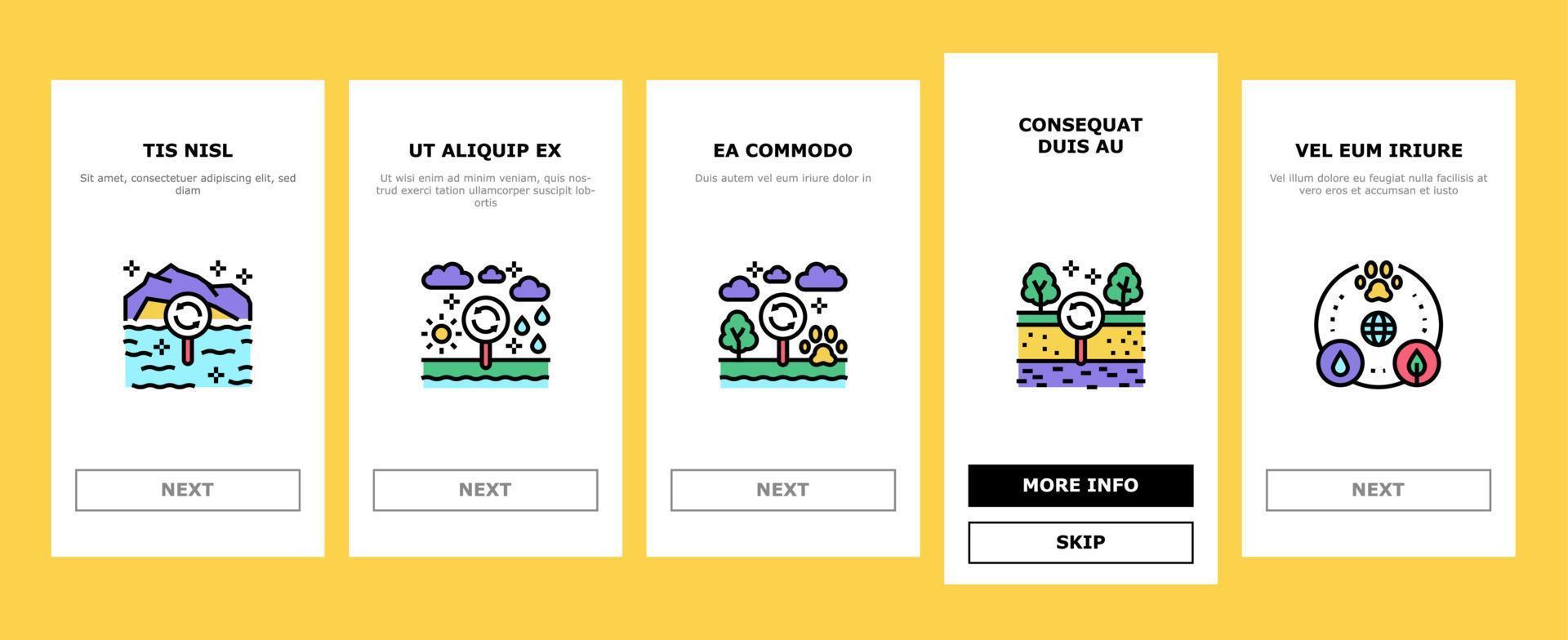 Ecosystem Environment Onboarding Icons Set Vector