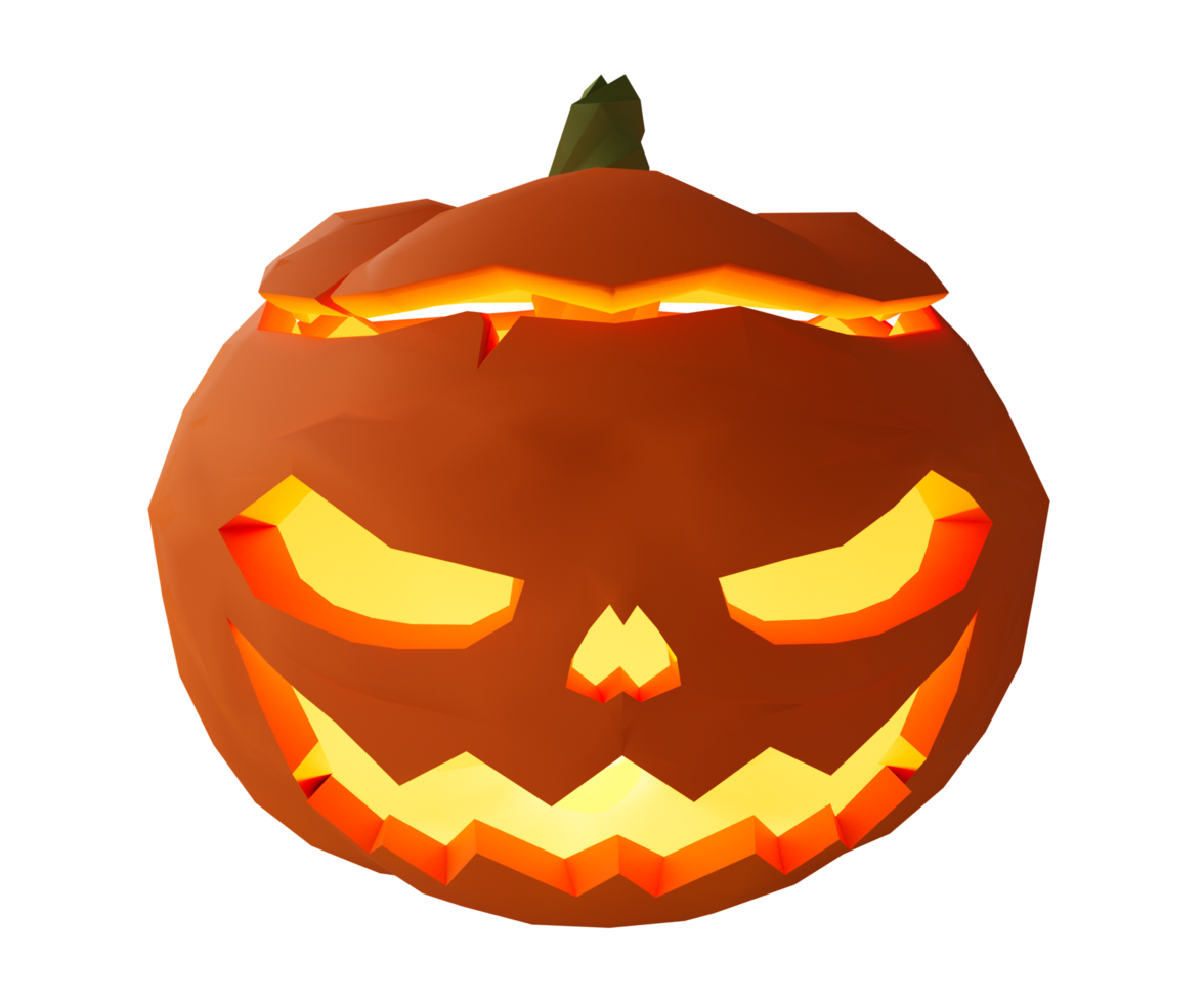 ilustração 3D de abóbora de halloween dentro de vela brilhando, elemento de design de fundo de halloween png