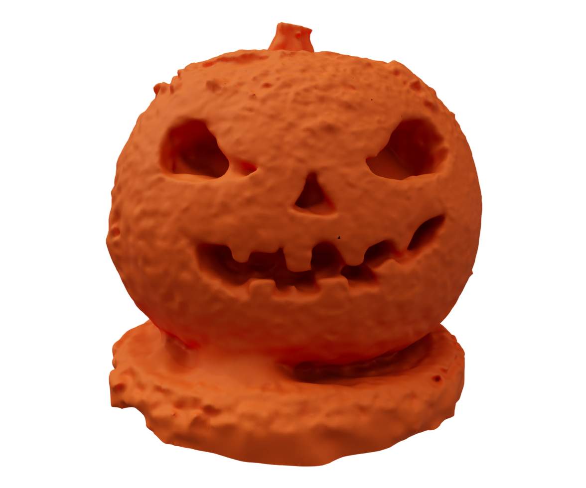 3d illustration of Halloween pumpkin front view, Halloween background design element png