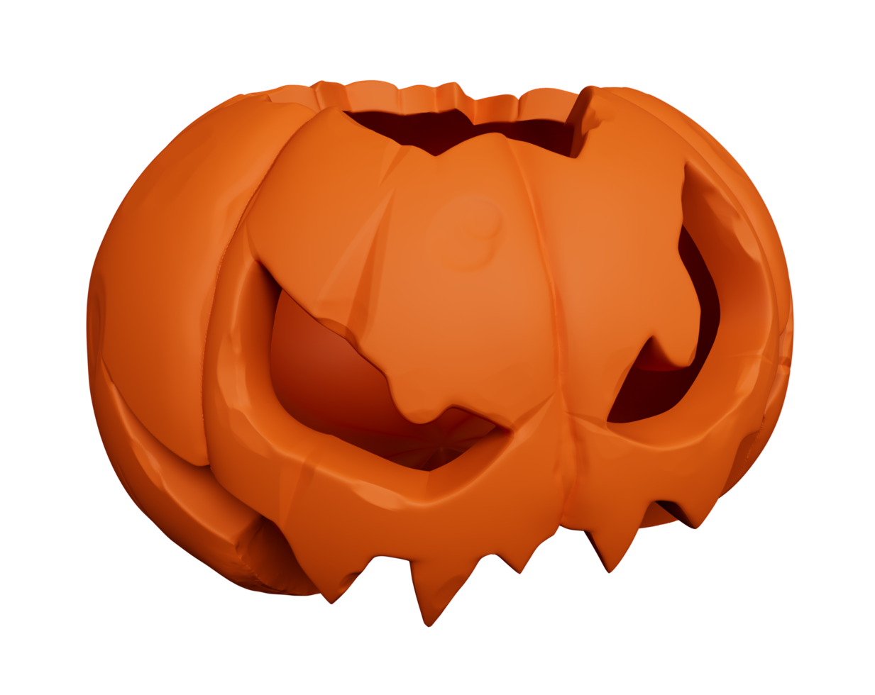 3d rendering of Halloween pumpkin side view minimal Halloween background design element png
