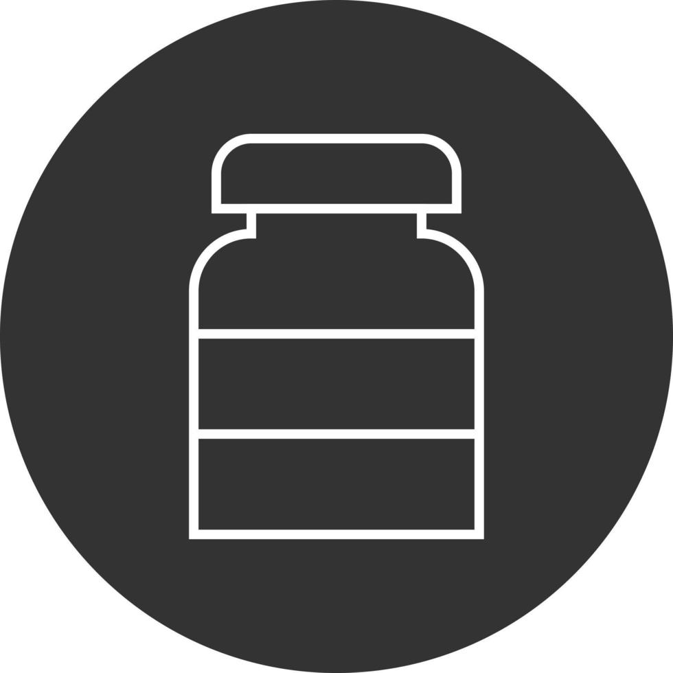 Pills Bottle Line Inverted Icon vector