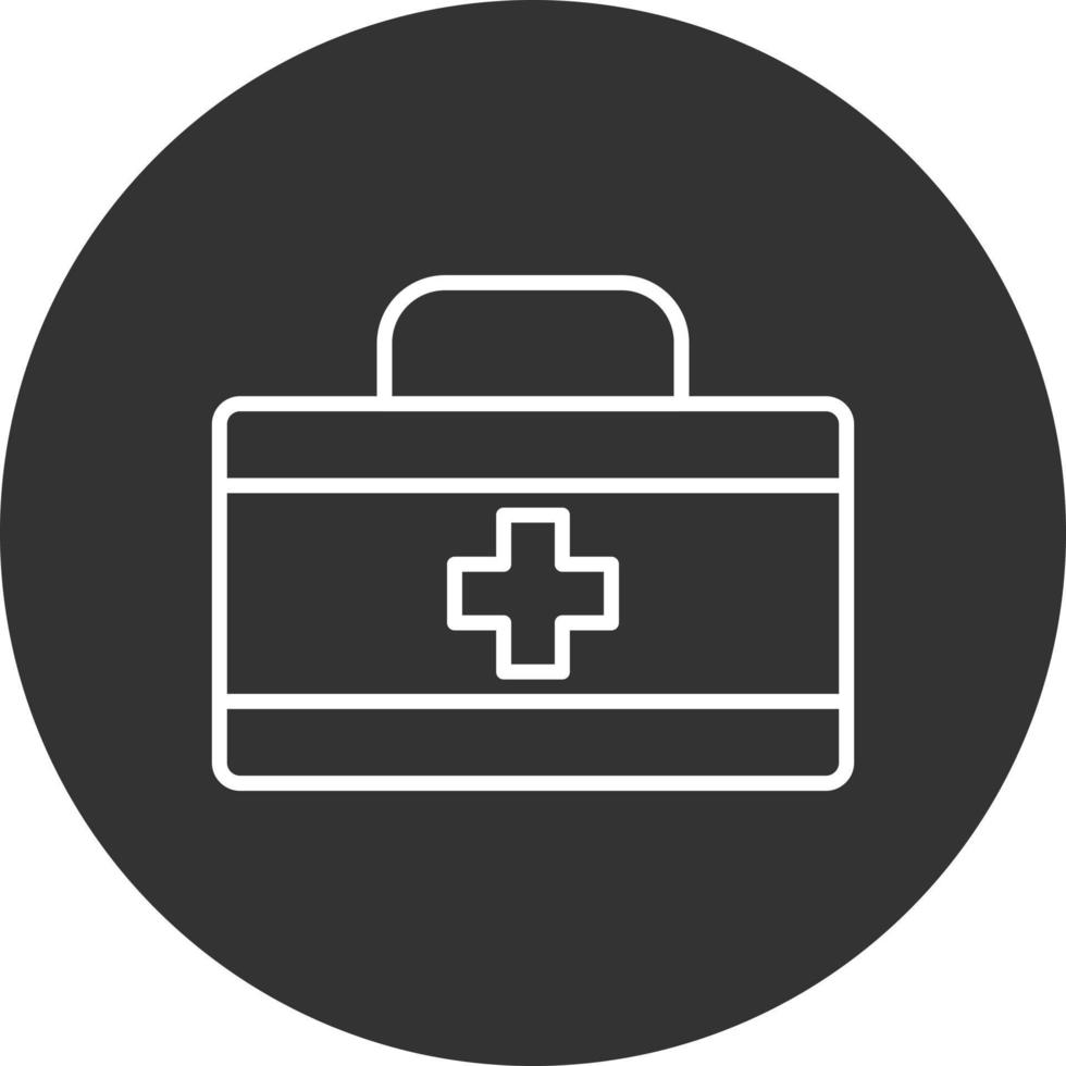 First Aid Box Line Inverted Icon vector