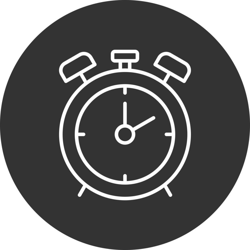 icono de línea de reloj de alarma invertida vector