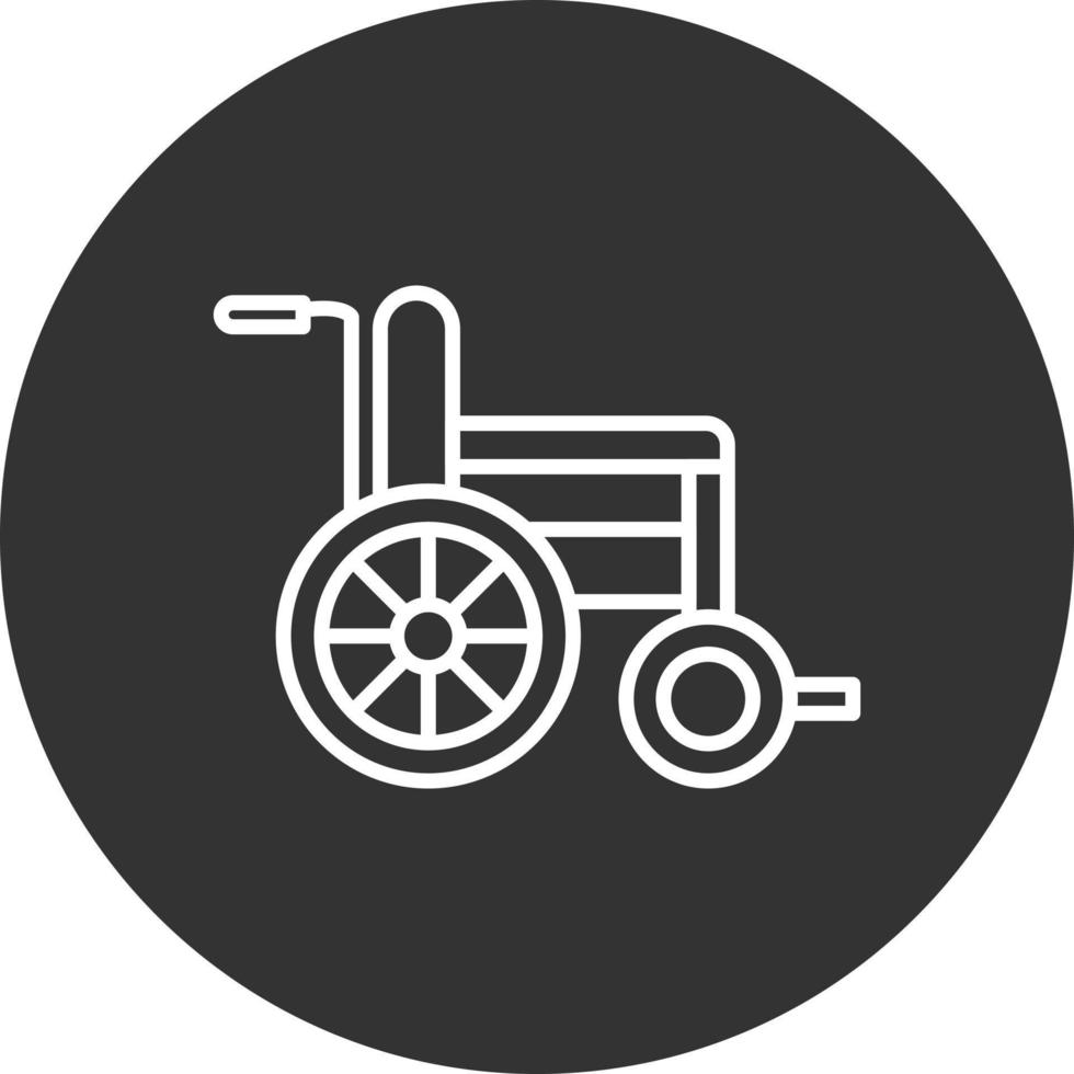 Wheel Chair Line Inverted Icon vector