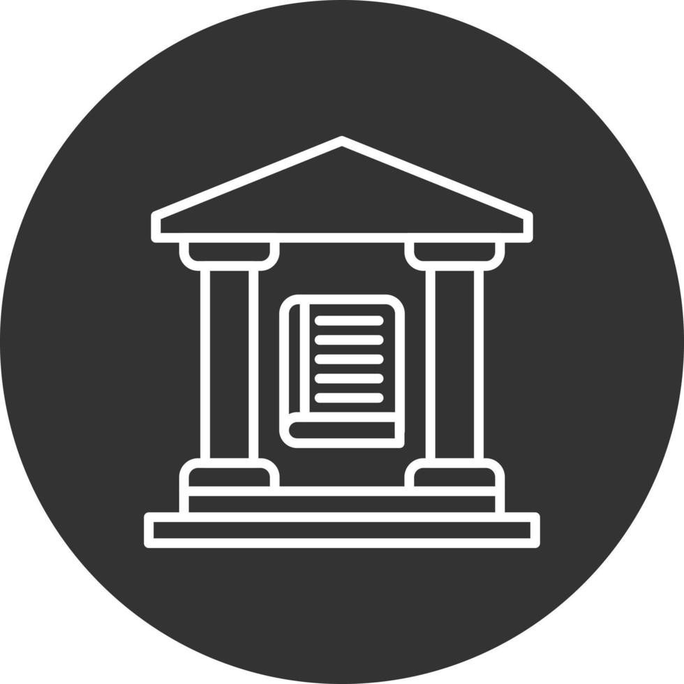 Library Line Inverted Icon vector