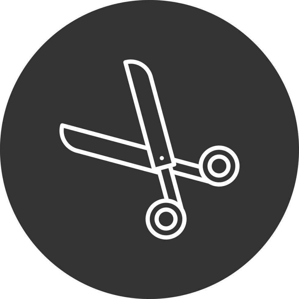 Scissor Line Inverted Icon vector