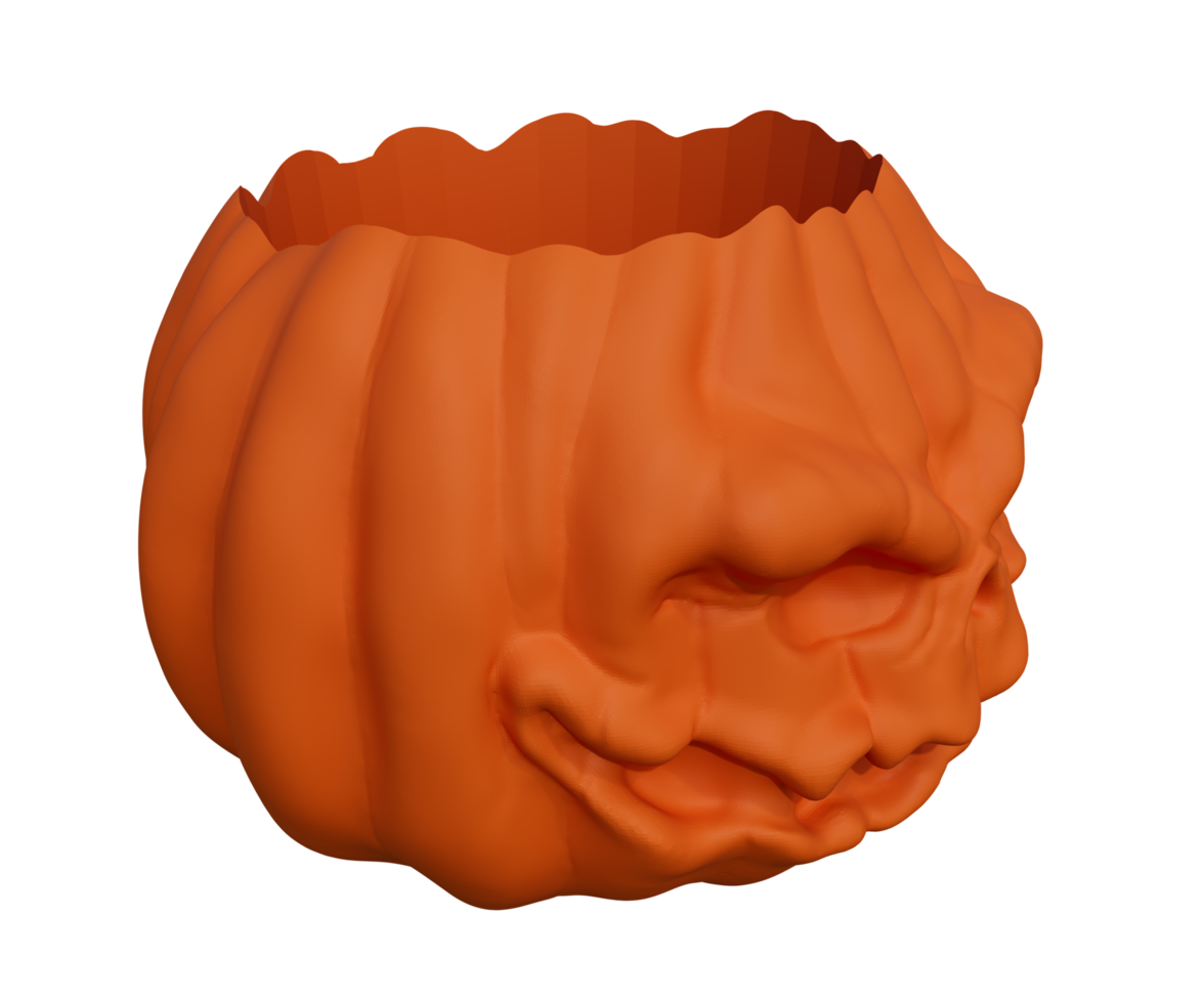 3d rendering of Halloween pumpkin without cap minimal Halloween background design element png