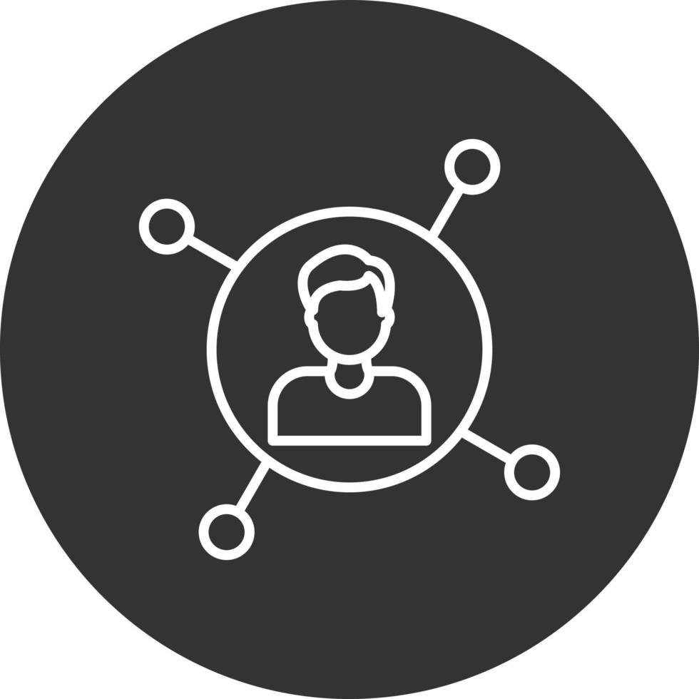 Personal Network Line Inverted Icon vector