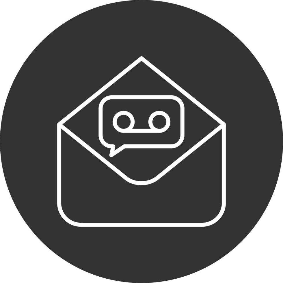 Voice Mail Line Inverted Icon vector