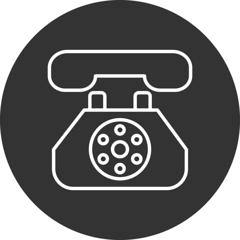 icono de línea telefónica fija invertida vector