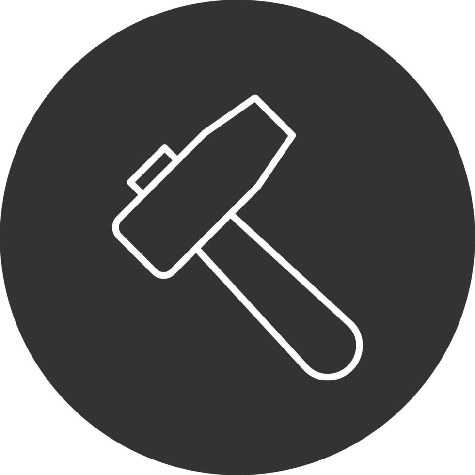 Hammer Line Inverted Icon vector