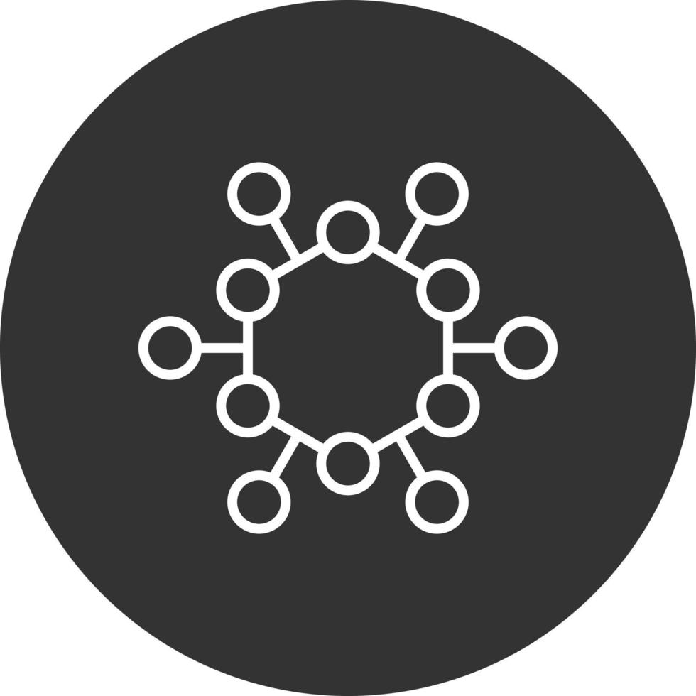 Atom Structure Line Inverted Icon vector