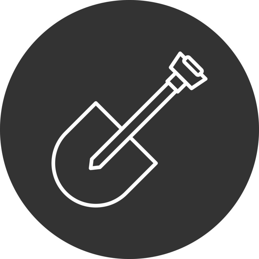 Shovel Line Inverted Icon vector