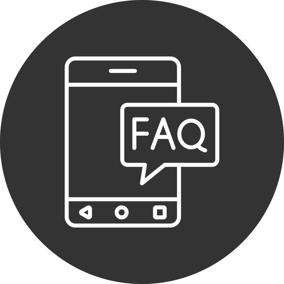 FAQ Line Inverted Icon vector