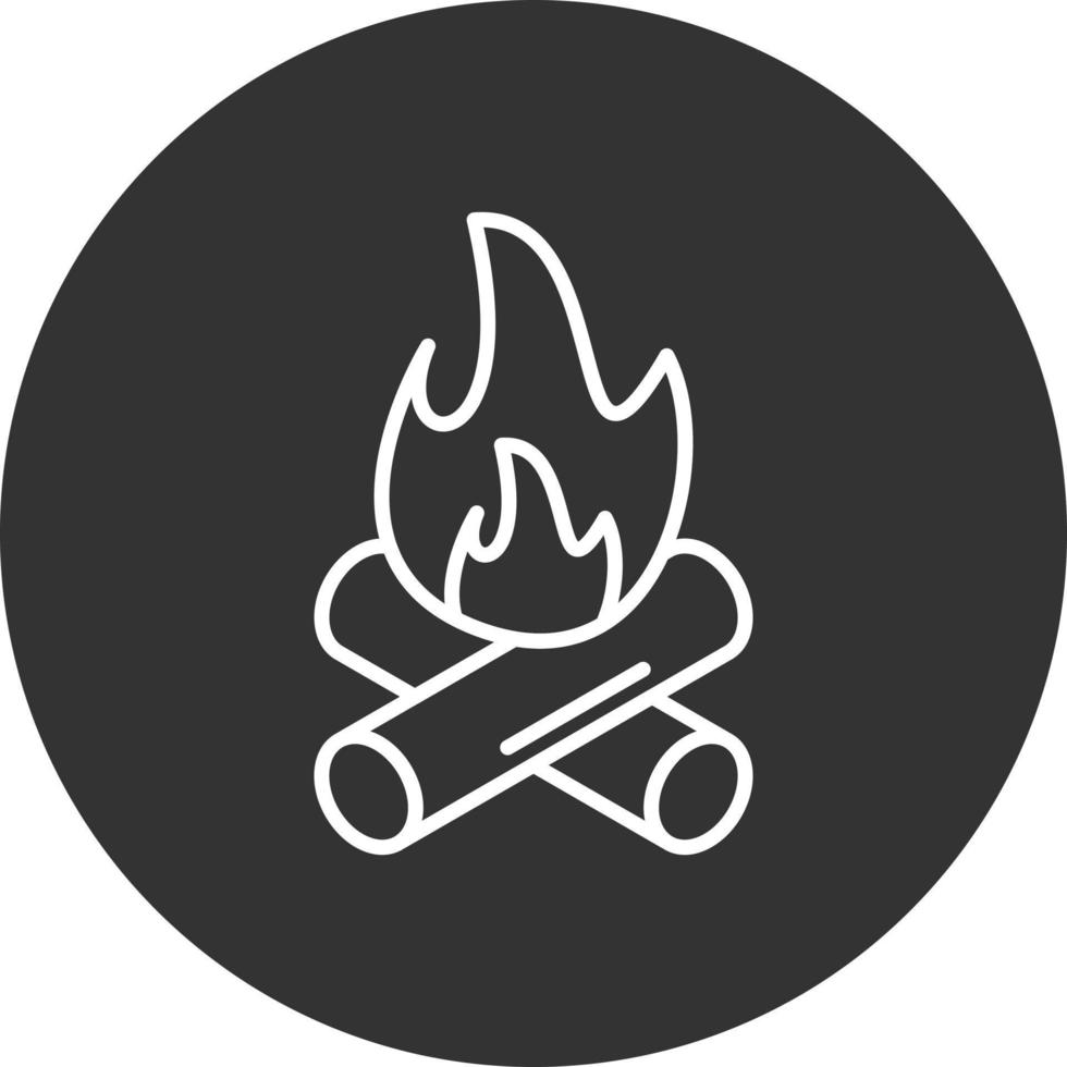 Fire Pollution Line Inverted Icon vector