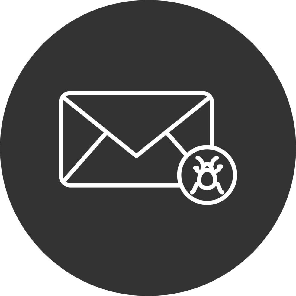 Mail Virus Line Inverted Icon vector