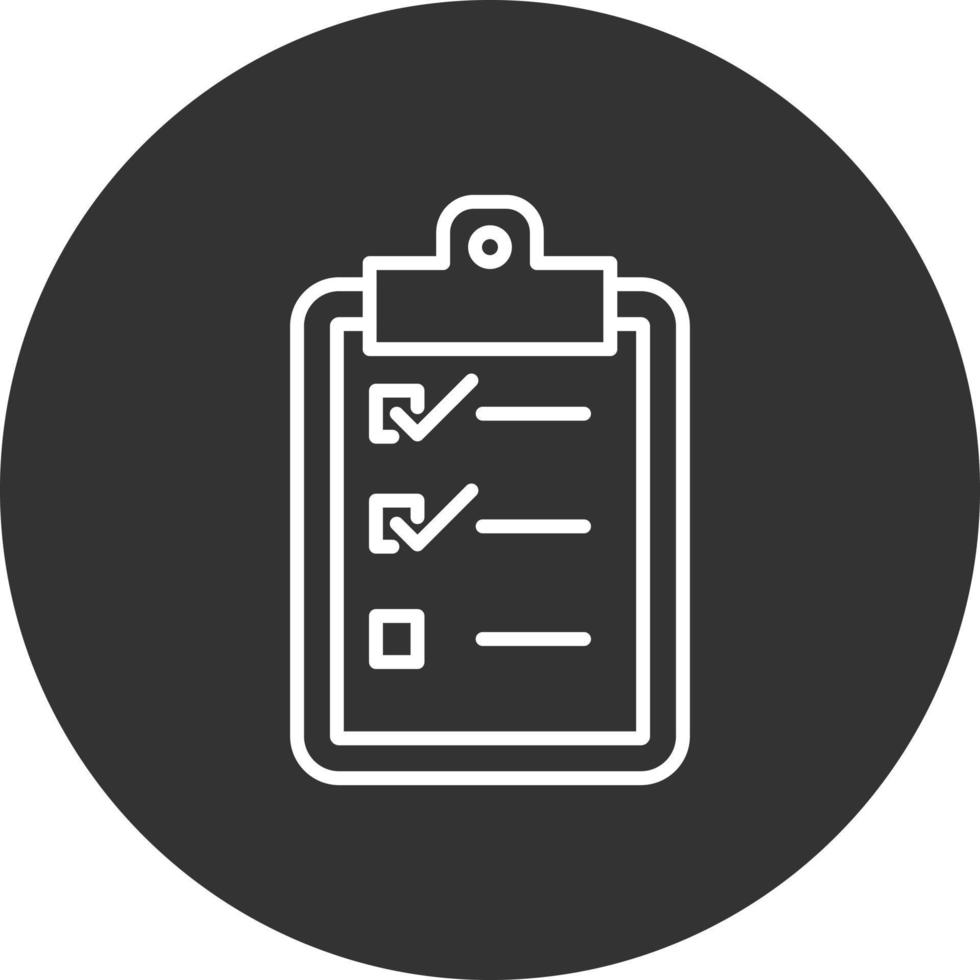 Checklist Line Inverted Icon vector