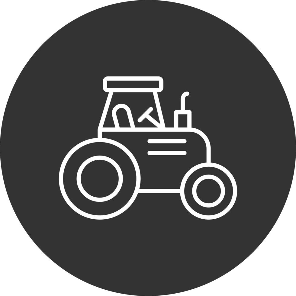 icono de línea de tractor invertida vector