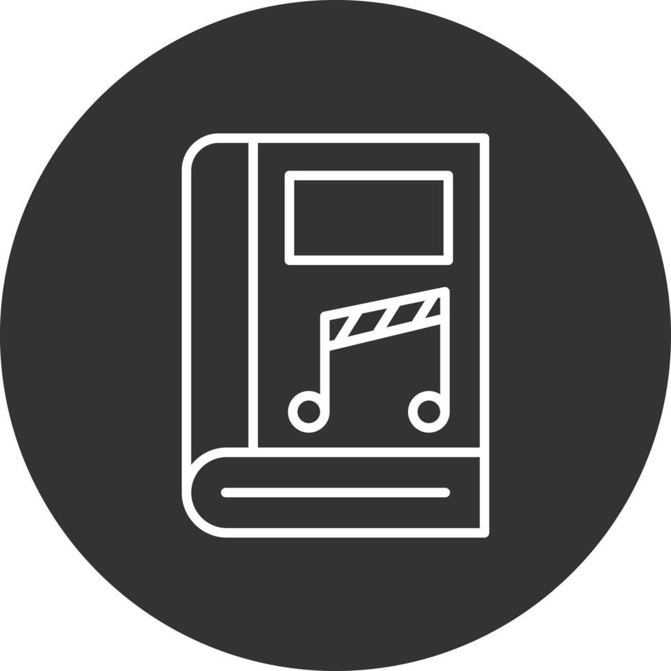 Music Book Line Inverted Icon vector