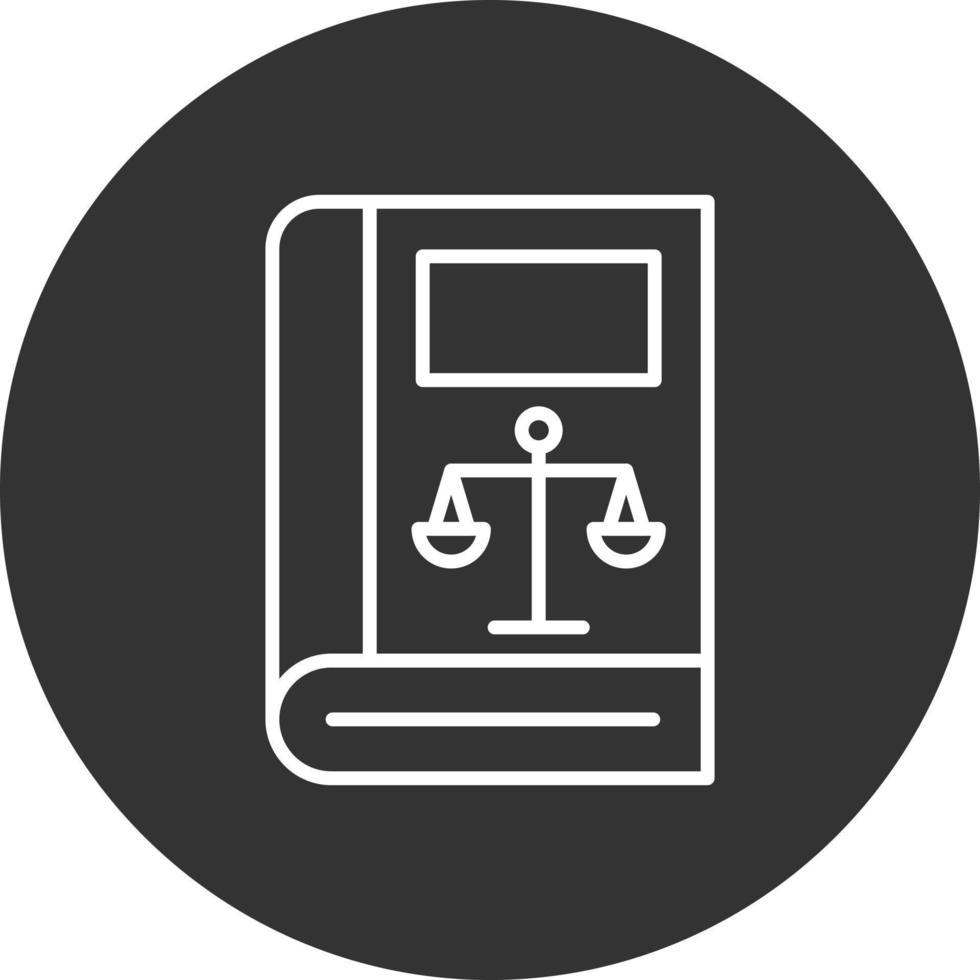 Law Book Line Inverted Icon vector