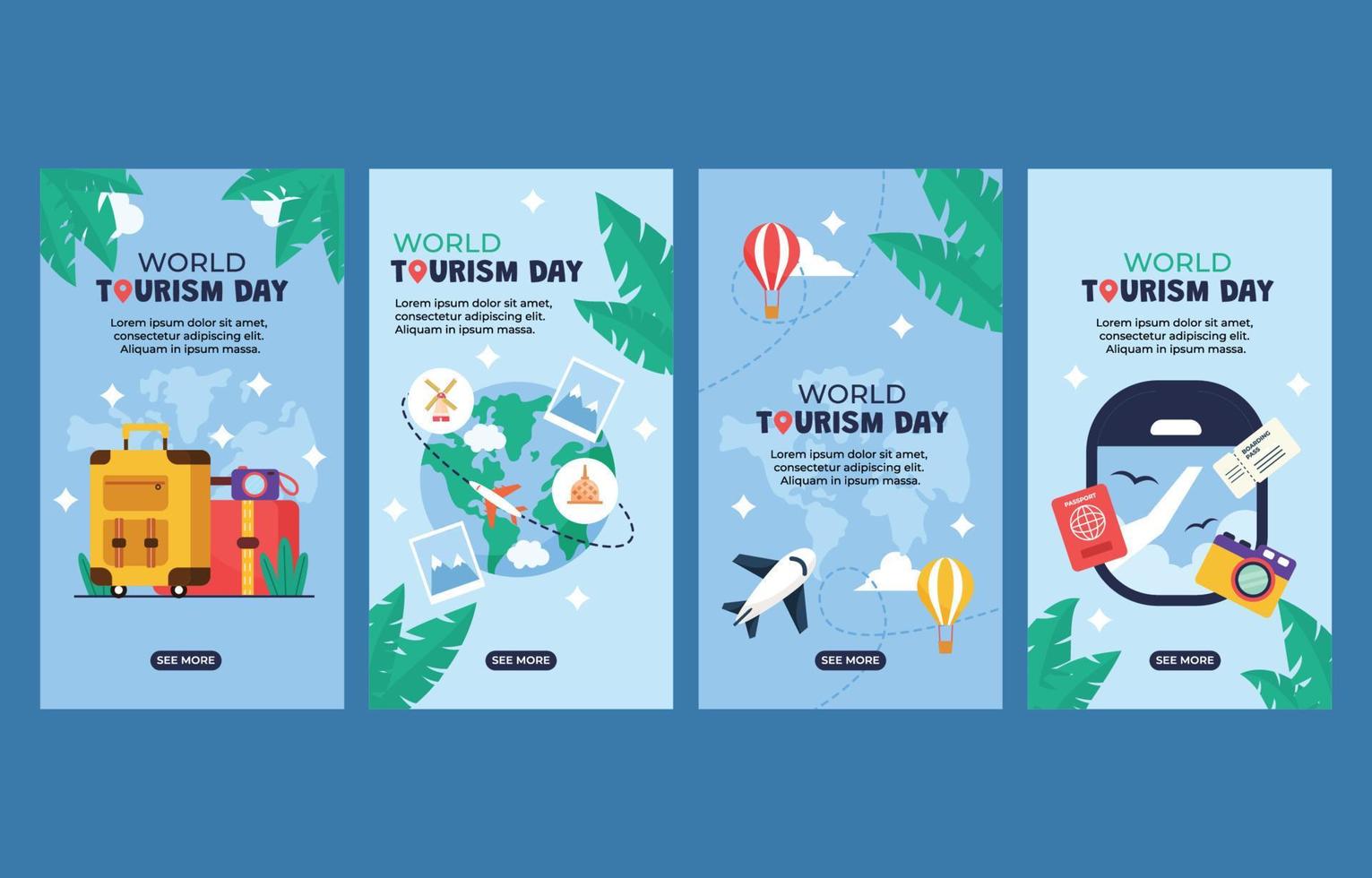 Tourism Day Social Media Template vector
