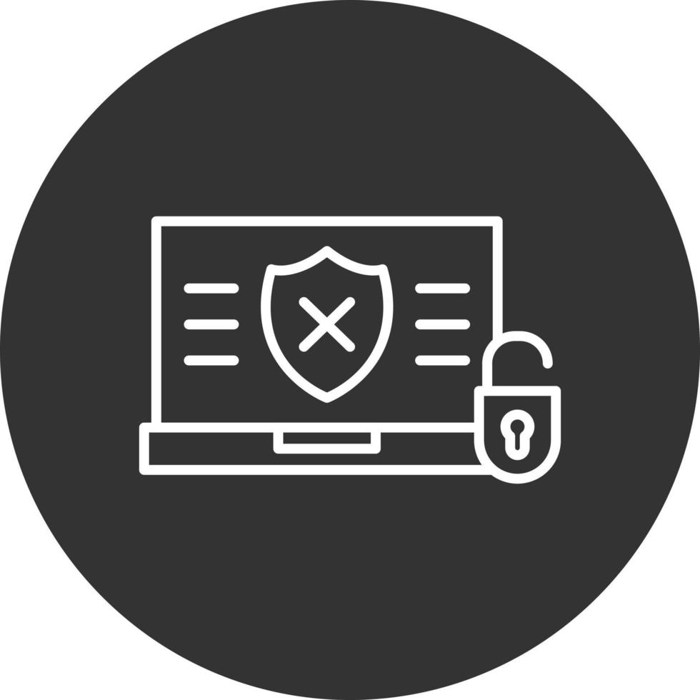 Unprotected  Line Inverted Icon vector