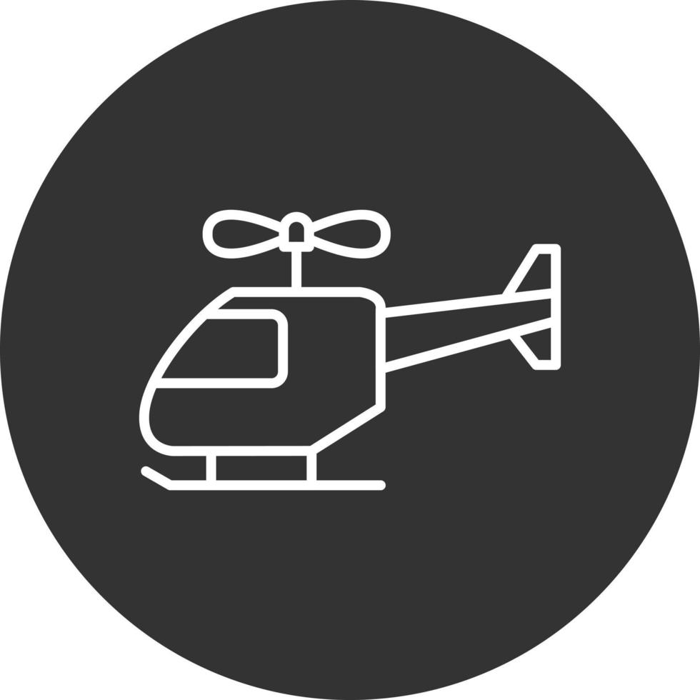 Helicopter Line Inverted Icon vector