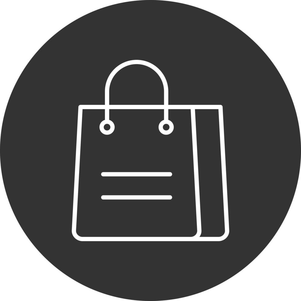 icono de línea de bolsa de compras invertida vector