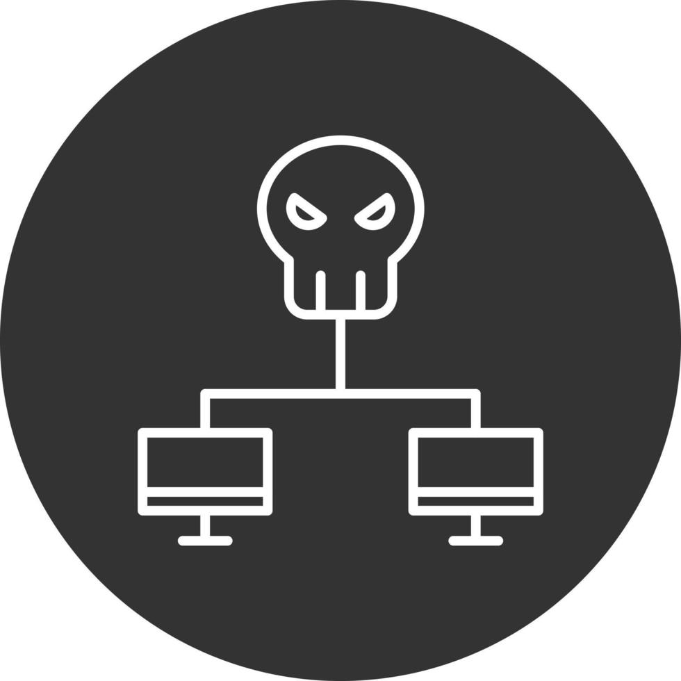 Network Hack Line Inverted Icon vector