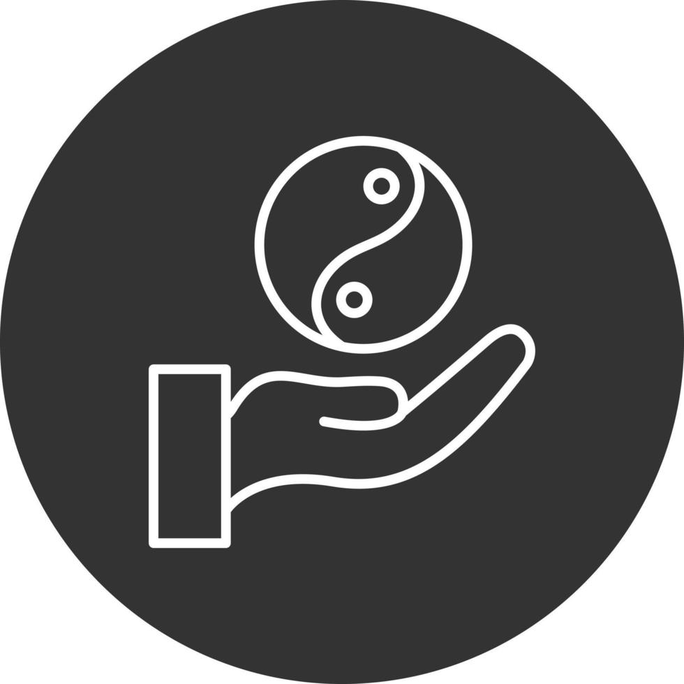 Yin Yang Line Inverted Icon vector