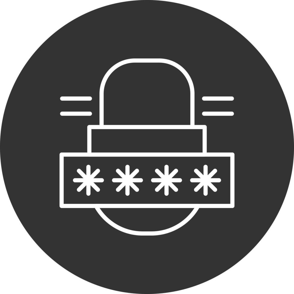 Password  Line Inverted Icon vector