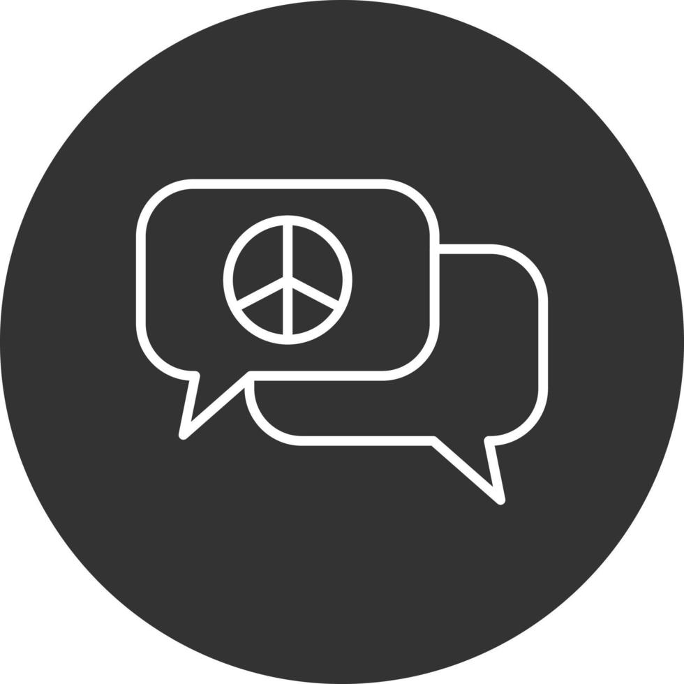 Peace Chat Line Inverted Icon vector