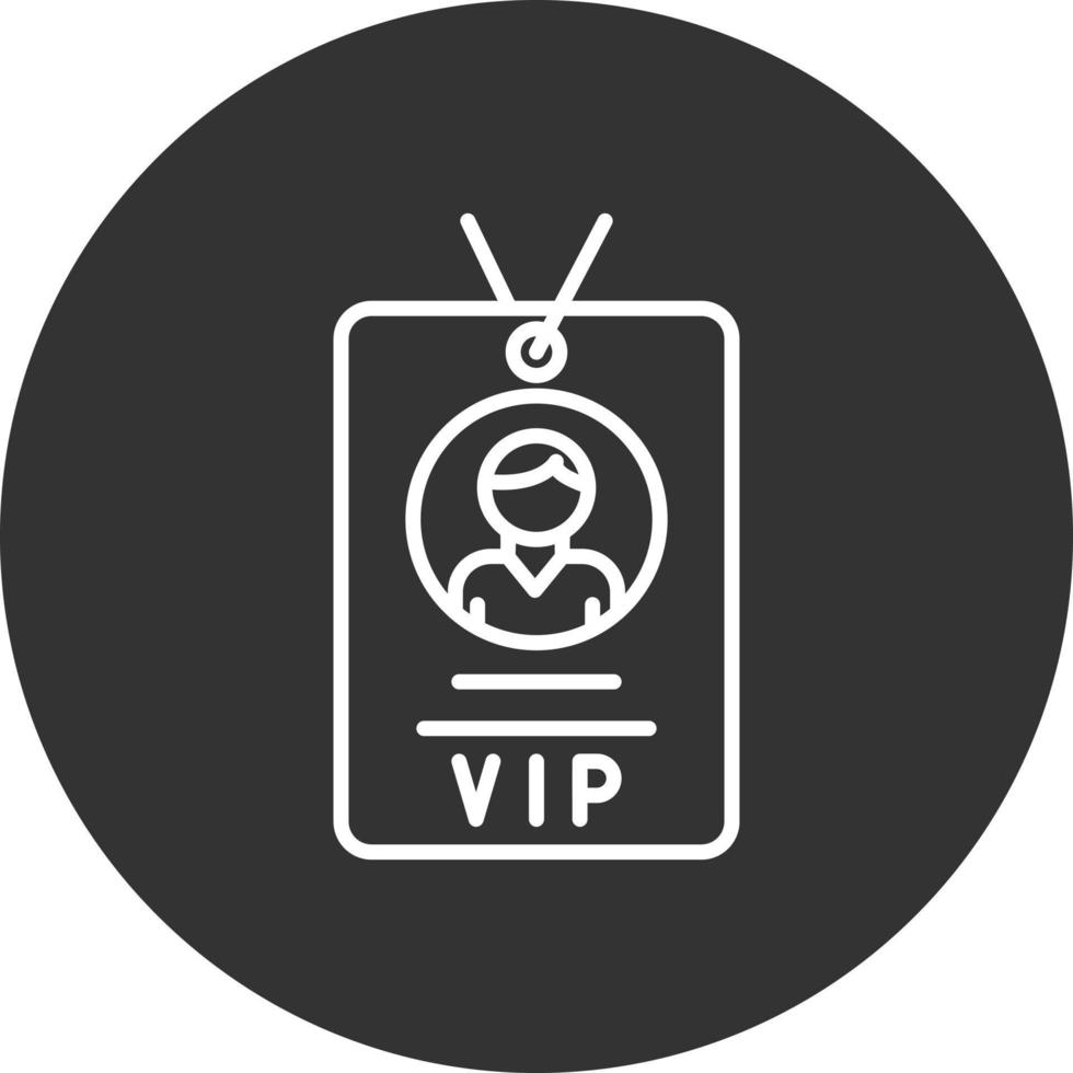 icono de línea de pase vip invertida vector