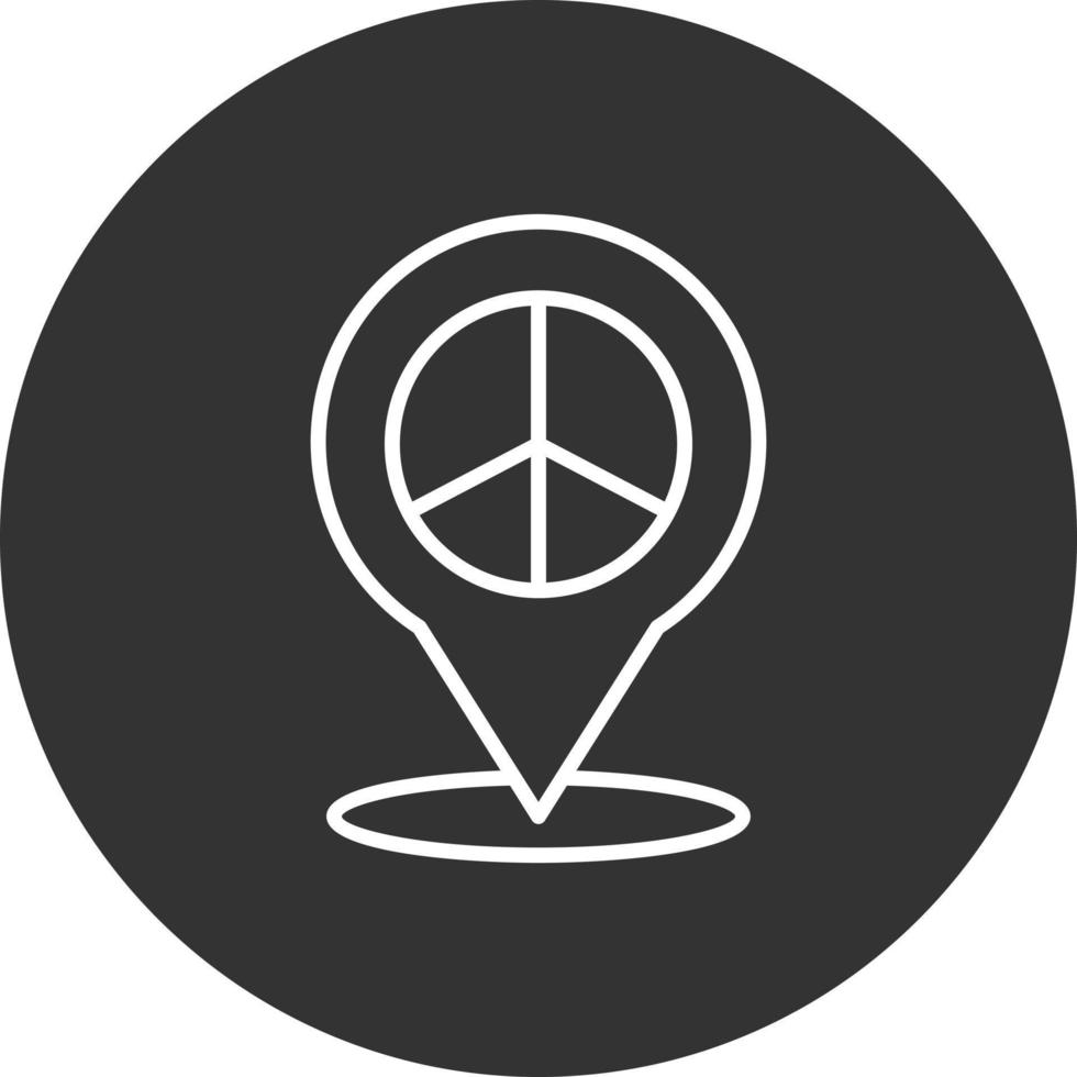 Peace Location Line Inverted Icon vector