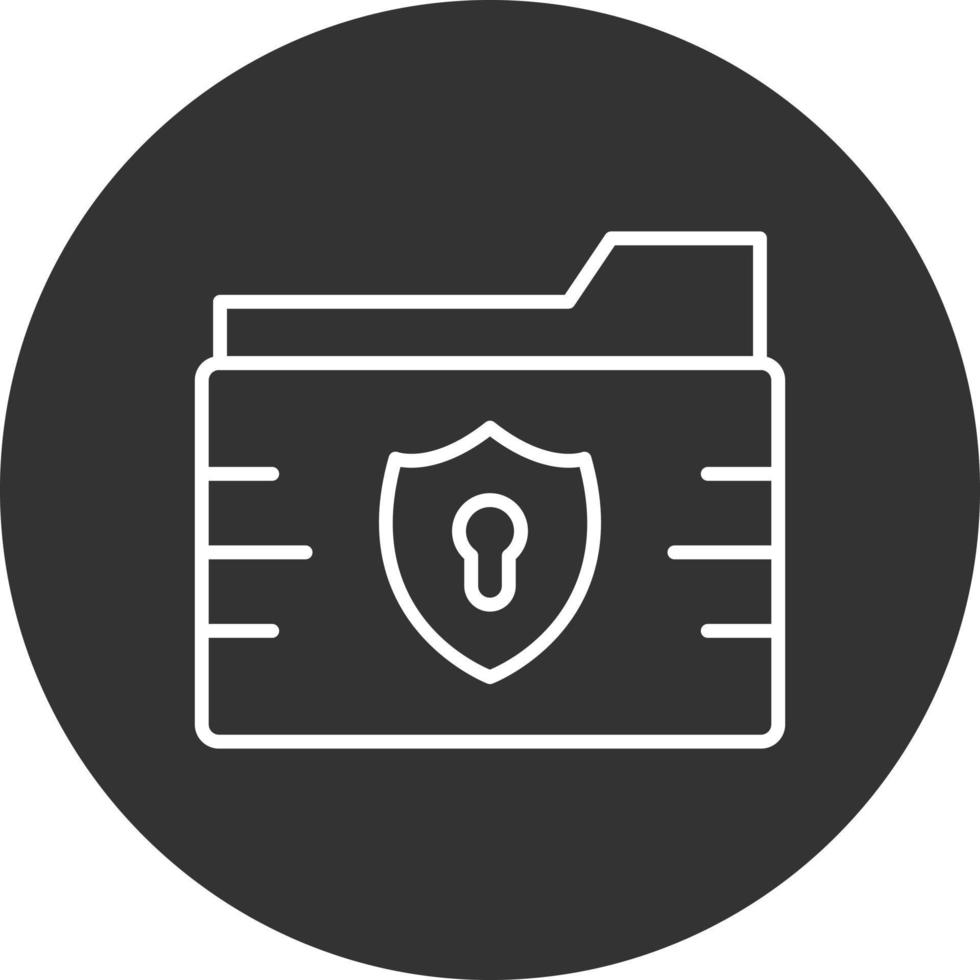 Folder protection  Line Inverted Icon vector