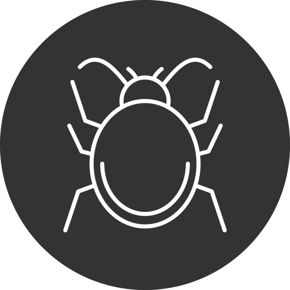 Bug Line Inverted Icon vector