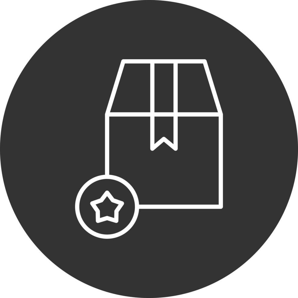 icono de línea de caja de entrega invertida vector