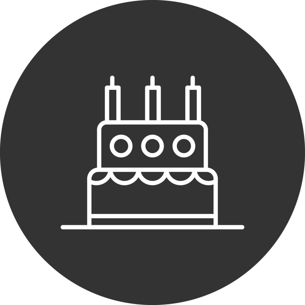 Birthday Cake Line Inverted Icon vector