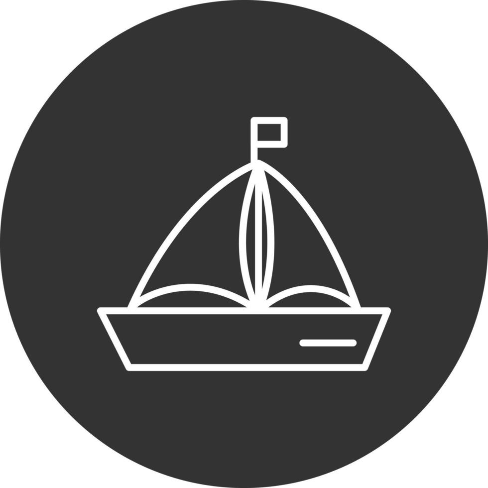 Boat Line Inverted Icon vector