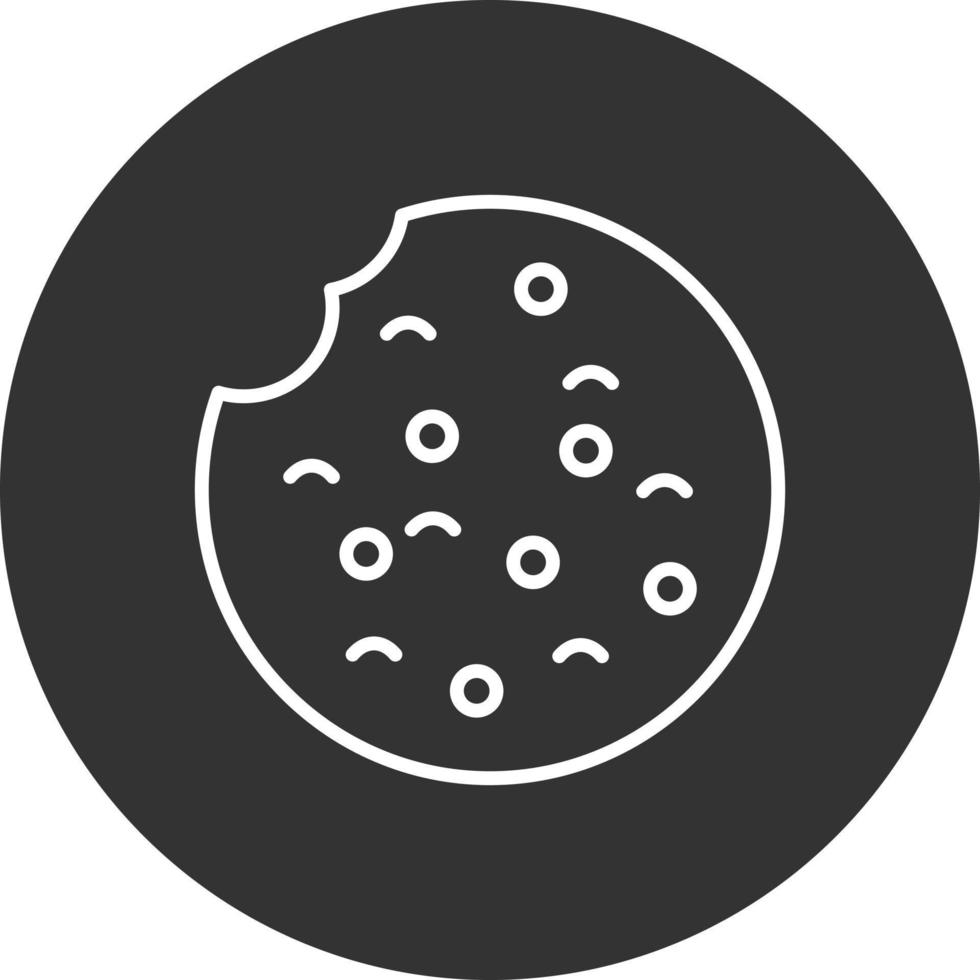 Cookie Line Inverted Icon vector