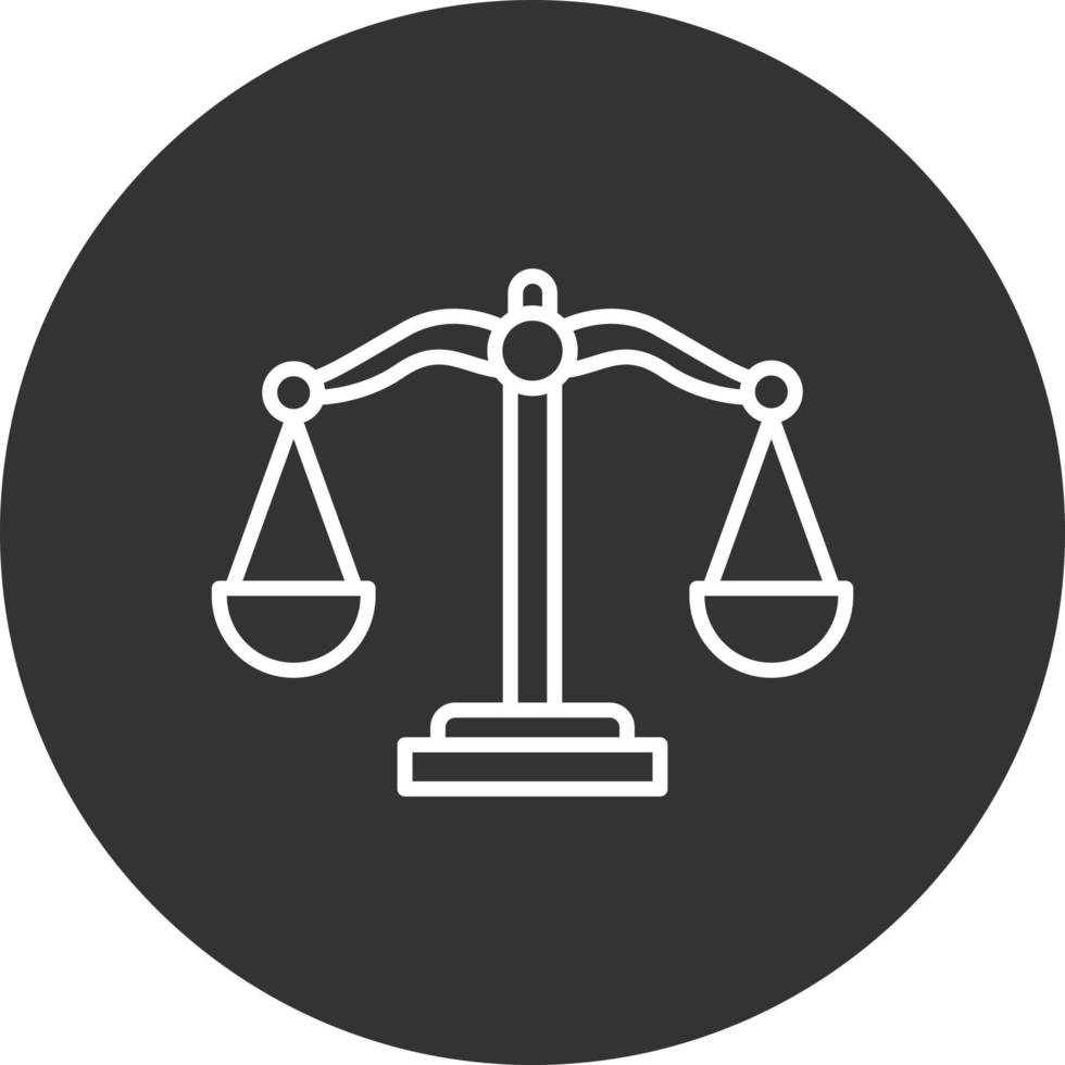 Justice Scale Line Inverted Icon vector