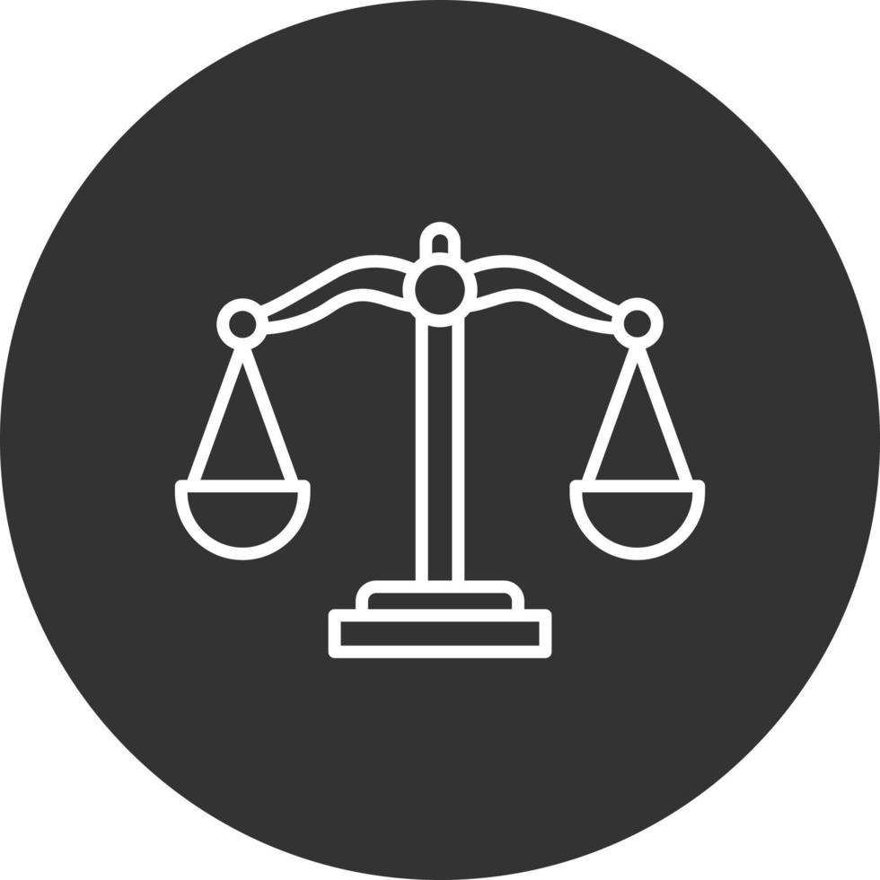 Justice Scale Line Inverted Icon vector