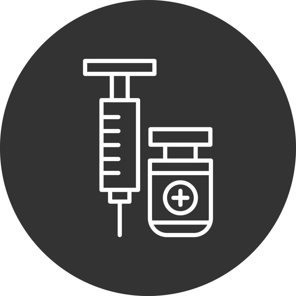 Vaccine Line Inverted Icon vector