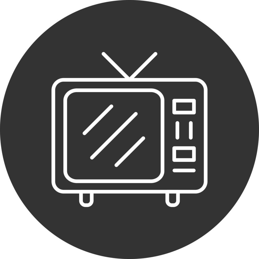 icono de línea de televisión invertida vector