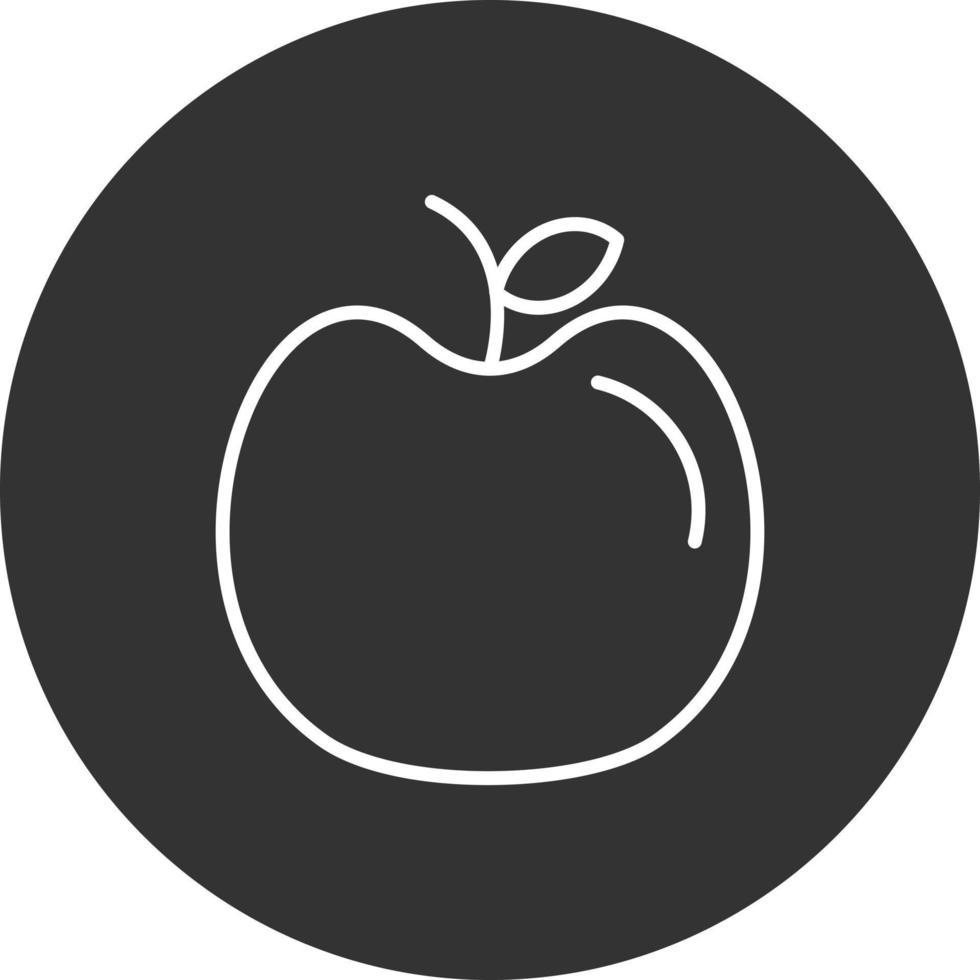 Apple Line Inverted Icon vector